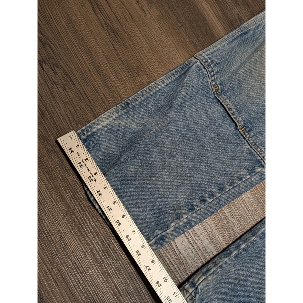 Dickies Mens 38x30 Double Knee Carpenter Jeans Light Wash Distressed Blue Denim - Picture 8 of 8